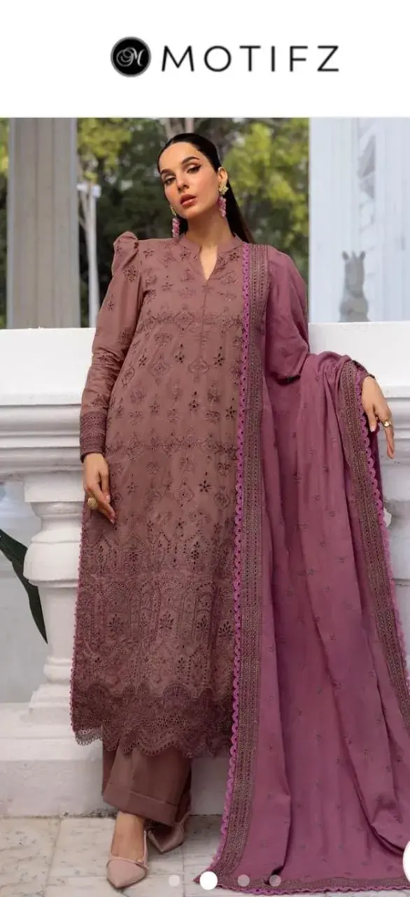 Motifz Shiffli embroided khaddar