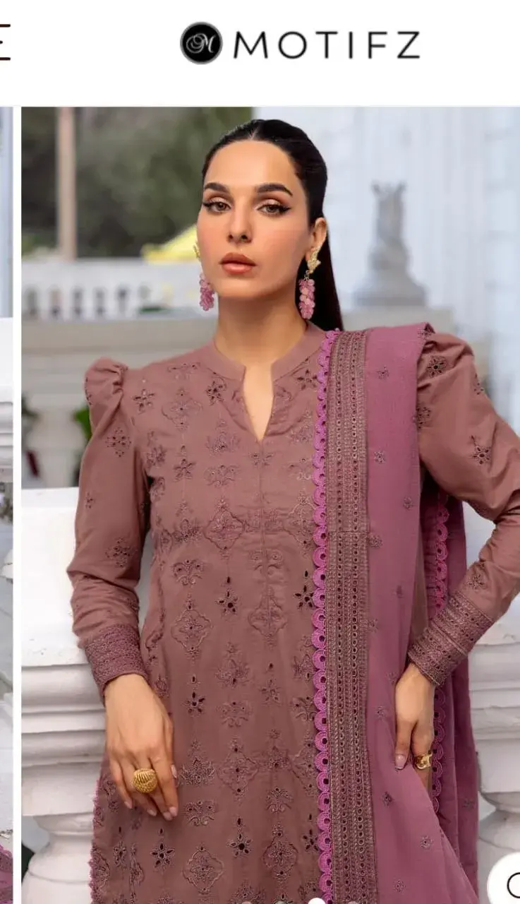 Motifz Shiffli embroided khaddar - Image 5