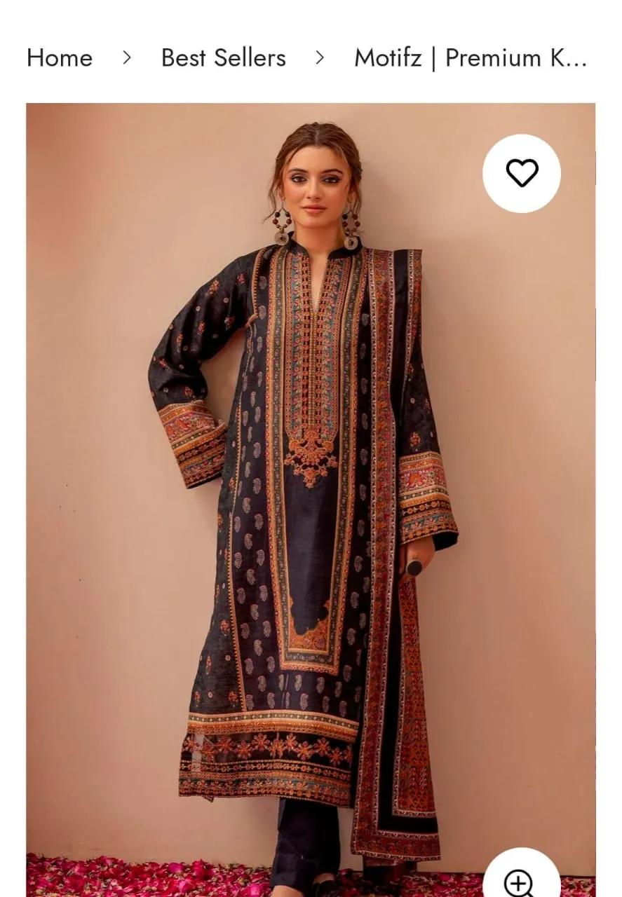 Motifz 3 pc digital printed khaddar - Image 2